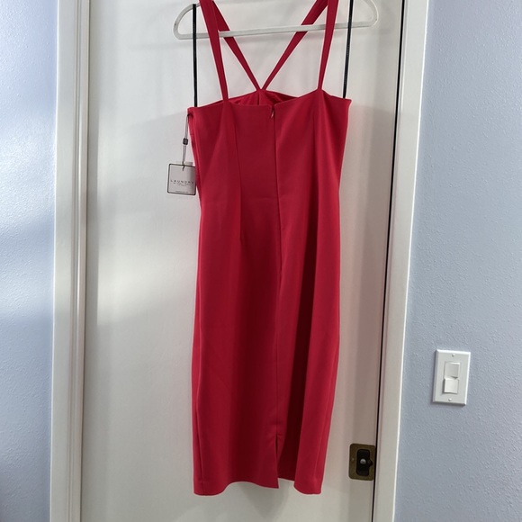 NWT Laundry by Shelli Segal bright rose, sleeveless, stretch party dress. - Picture 4 of 4